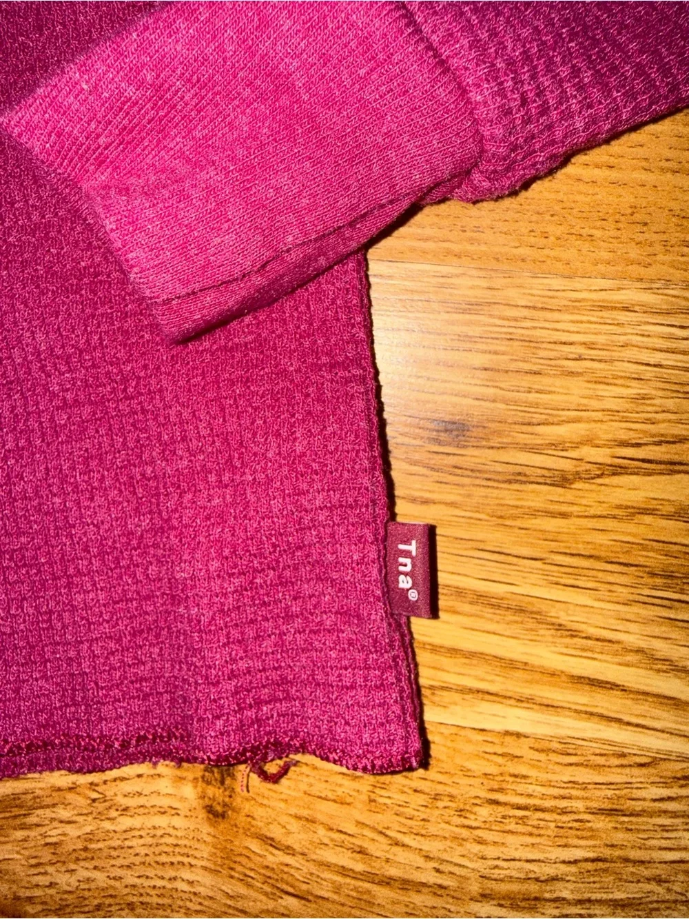 TNA Hot Pink Ribbed Knit Top